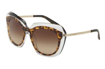Image of Dolce&amp;Gabbana DG4282 Single Vision Prescription Sunglasses DG4282-757-13-54 - Lens Diameter 54 mm, Frame Color Havana On Transparent