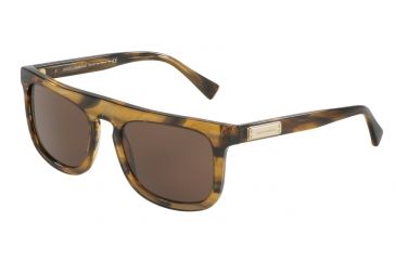 Image of Dolce&amp;Gabbana DG4288 Single Vision Prescription Sunglasses DG4288-306373-53 - Lens Diameter 53 mm, Frame Color Striped Brown