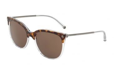 Image of Dolce&amp;Gabbana DG4333 Sunglasses 757/73-55 - Top Havana On Crystal Frame, Brown Lenses