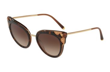 Image of Dolce&amp;Gabbana DG4340 Progressive Prescription Sunglasses DG4340-318513-51 - Lens Diameter 51 mm, Frame Color Top Havana On Transp Brown