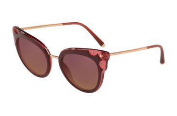 Image of Dolce&amp;Gabbana DG4340 Progressive Prescription Sunglasses, 51mm, Top Bordx On Dark Pink Transp, DG4340-3190D0-51-PRO