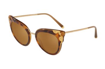 Image of Dolce&amp;Gabbana DG4340 Progressive Prescription Sunglasses DG4340-31916H-51 - Lens Diameter 51 mm, Frame Color Havana Pearl Bronw/Camel Trans
