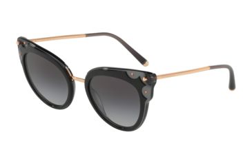 Image of Dolce&amp;Gabbana DG4340 Progressive Prescription Sunglasses DG4340-501-8G-51 - Lens Diameter 51 mm, Frame Color Top Black On Black Transparent