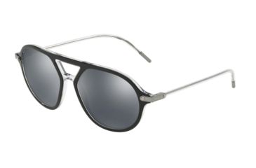 Image of Dolce&amp;Gabbana DG4343 Bifocal Prescription Sunglasses, 54mm, Top Black On Crystal, DG4343-675-6G-54-BI