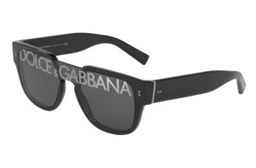 Image of Dolce&amp;Gabbana DG4356 Sunglasses 501/M-22, Dark Grey Tampo Deg Silver Lenses