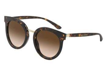 Image of Dolce&amp;Gabbana DG4371F Sunglasses 502/13-52 - , Brown Gradient Lenses