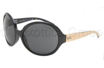 Image of Dolce &amp; Gabbana DG6043 Sunglasses 501/87-6417 - Shiny Black Gray