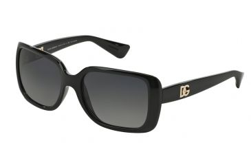 Image of Dolce&amp;Gabbana DG6093 Sunglasses 501/T3-56 - Black Frame, Polar Grey Gradient Lenses