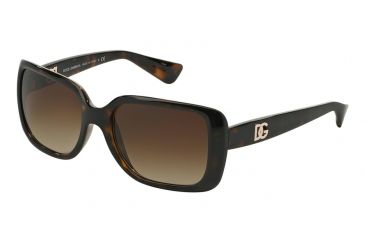 Image of Dolce&amp;Gabbana DG6093 Sunglasses 502/13-56 - Havana Frame, Brown Gradient Lenses