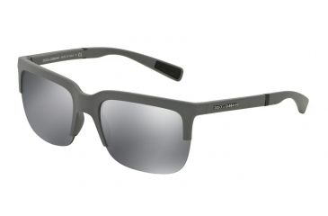 Image of Dolce&amp;Gabbana DG6097 Sunglasses 26516G-58 - Grey Rubber Frame, Grey Mirror Black Lenses