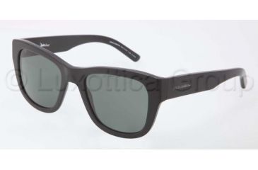 Image of Dolce&amp;Gabbana DOMENICO DG4177 Sunglasses 19349A-5220 - Matte Black Frame, Green Lenses