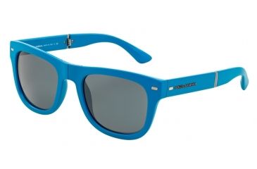 Image of Dolce&amp;Gabbana FOLDING DG6089 Sunglasses 290487-53 - Matte Turquoise Frame, Grey Lenses