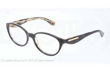 Image of Dolce&amp;Gabbana GOLD LEAF DG3173 Bifocal Prescription Eyeglasses 2744-51 - Top Black On Leaf Gold Frame