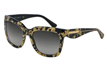 Image of Dolce&amp;Gabbana GOLD LEAF DG4197 Progressive Prescription Sunglasses DG4197-27458G-53 - Lens Diameter 53 mm, Frame Color Leaf Gold On Black