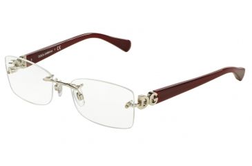 Image of Dolce&amp;Gabbana ICONIC LOGO DG1278 Bifocal Prescription Eyeglasses 05-52 - Silver Frame