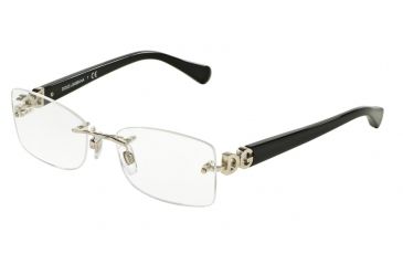 Image of Dolce&amp;Gabbana ICONIC LOGO DG1278 Bifocal Prescription Eyeglasses 061-52 - Silver Frame