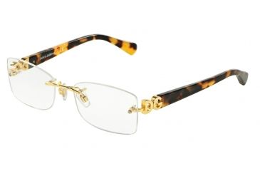 Image of Dolce&amp;Gabbana ICONIC LOGO DG1278 Bifocal Prescription Eyeglasses 1123-52 - Gold Frame