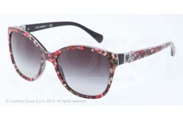 Image of Dolce&amp;Gabbana ICONIC LOGO DG4162P Progressive Prescription Sunglasses DG4162P-27788G-56 - Lens Diameter 56 mm, Frame Color Top Black Flowers On Black