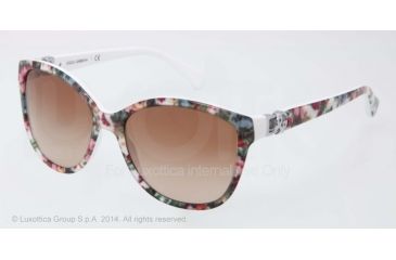 Image of Dolce&amp;Gabbana ICONIC LOGO DG4162P Progressive Prescription Sunglasses DG4162P-278013-56 - Lens Diameter 56 mm, Frame Color Top White Flowers On White