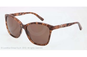 Image of Dolce&amp;Gabbana ICONIC LOGO DG4170P Sunglasses 255073-57 - Brown Marble Frame, Brown Lenses