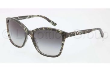 Image of Dolce&amp;Gabbana ICONIC LOGO DG4170P Sunglasses 26558G-5716 - Green Marble Frame, Gray Gradient Lenses
