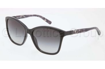 Image of Dolce&amp;Gabbana ICONIC LOGO DG4170P Sunglasses 26888G-5716 - Black Frame, Gray Gradient Lenses