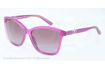 Image of Dolce&amp;Gabbana ICONIC LOGO DG4170P Sunglasses 27728H-57 - Top Crystal On Pearl Violet Frame, Violet Gradient Lenses