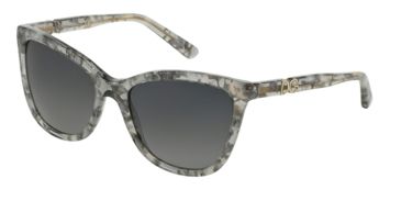 Image of Dolce&amp;Gabbana ICONIC LOGO DG4193M Sunglasses 2913T3-56 - Grey Marble Frame, Polar Grey Gradient Lenses