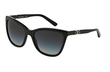 Image of Dolce&amp;Gabbana ICONIC LOGO DG4193M Sunglasses 501/8G-56 - Black Frame, Grey Gradient Lenses