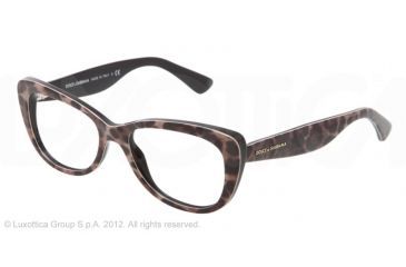 Image of Dolce&amp;Gabbana LACE DG3166 Single Vision Prescription Eyeglasses 1995-53 - Leopard Frame
