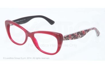 Image of Dolce&amp;Gabbana LACE DG3166 Single Vision Prescription Eyeglasses 2782-53 - Opal Bordeaux Frame