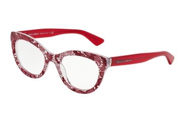 Image of Dolce&amp;Gabbana LACE DG3197 Bifocal Prescription Eyeglasses 2852-51 - Red Lace Frame