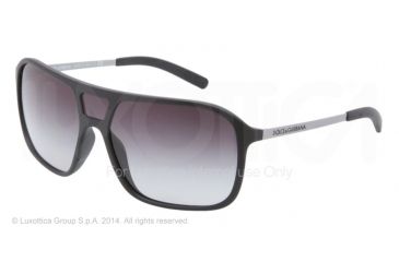 Image of Dolce&amp;Gabbana LIFESTYLE DG6083 Sunglasses 26168G-34 - Black Rubber Frame, Grey Gradient Lenses