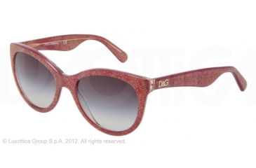 Image of Dolce&amp;Gabbana LIP GLOSS DG4192 Sunglasses 27398G-53 - Glitter Bordeaux Frame, Gray Gradient Lenses