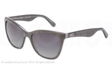 Image of Dolce&amp;Gabbana LIP GLOSS DG4193 Sunglasses 2754T3-56 - Glitter Gray Frame, Polar Gray Gradient Lenses