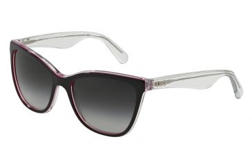 Image of Dolce&amp;Gabbana LIP GLOSS DG4193 Sunglasses 27948G-56 - Black/peral Fuxia/crystal Frame, Grey Gradient Lenses