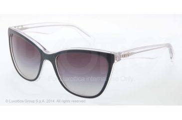 Image of Dolce&amp;Gabbana LIP GLOSS DG4193 Sunglasses 27998G-56 - Petroleum/white Pearl/crystal Frame, Grey Gradient Lenses