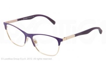 Image of Dolce&amp;Gabbana LIPSTICK DG1246 Eyeglass Frames 1222-53 - Matte Violet/pale Gold Frame, Demo Lens Lenses