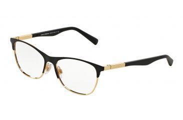 Image of Dolce&amp;Gabbana LIPSTICK DG1246 Eyeglass Frames 1220-53 - Matte Black/Gold Frame, Demo Lens Lenses