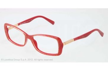 Image of Dolce&amp;Gabbana LIPSTICK DG3156 Progressive Prescription Eyeglasses 2703-51 - Red Straw Frame, Demo Lens Lenses
