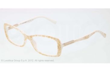 Image of Dolce&amp;Gabbana LIPSTICK DG3156 Progressive Prescription Eyeglasses 2704-51 - White Straw Frame, Demo Lens Lenses