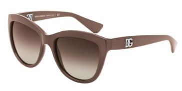 Image of Dolce&amp;Gabbana LOGO EXECUTION DG6087 Sunglasses 267913-55 - Matte Opal Brown Frame, Brown Gradient Lenses