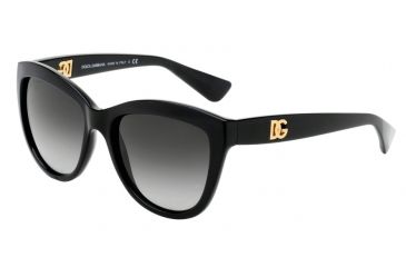 Image of Dolce&amp;Gabbana LOGO EXECUTION DG6087 Sunglasses 501/8G-55 - Black Frame, Grey Gradient Lenses