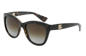 Image of Dolce&amp;Gabbana LOGO EXECUTION DG6087 Sunglasses 502/T5-55 - Havana Frame, Polar Brown Gradient Lenses