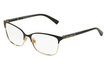 Image of Dolce&amp;Gabbana LOGO PLAQUE DG1268 Bifocal Prescription Eyeglasses 025-54 - Black/Gold Frame