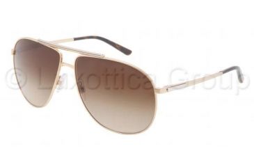 Image of Dolce&amp;Gabbana LOGO PLAQUE DG2116 Single Vision Prescription Sunglasses DG2116-02-13-6112 - Lens Diameter 61 mm, Frame Color Gold