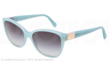 Image of Dolce&amp;Gabbana LOGO PLAQUE DG4195 Sunglasses 27308G-56 - Matte Aquamarine Frame, Gray Gradient Lenses