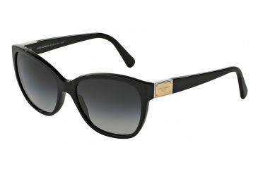 Image of Dolce&amp;Gabbana LOGO PLAQUE DG4195 Sunglasses 501/8G-56 - Black Frame, Gray Gradient Lenses