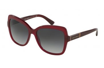 Image of Dolce&amp;Gabbana LOGO PLAQUE DG4244 Progressive Prescription Sunglasses DG4244-26818G-57 - Lens Diameter 57 mm, Frame Color Opal Red