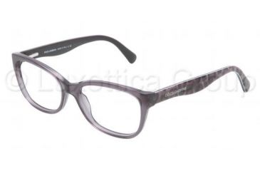 Image of Dolce&amp;Gabbana MATT SILK DG3136 Single Vision Prescription Eyeglasses 1861-5516 - Transparent Gray Frame